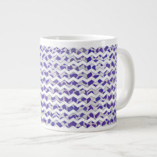 Grande Tasse Chevron Dalmatien violet et blanc