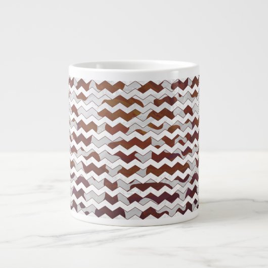 Grande Tasse Chevron Vache Brown et blanc (Devant)