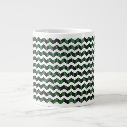 Grande Tasse Chevron Zebra noir et vert (Devant)