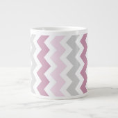 Grande Tasse Chevrons gris rose Jumbo (Devant)