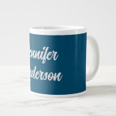 Grande Tasse Chic Calligraphie Elégant Océan Bleu Personnalisé (Devant droit)