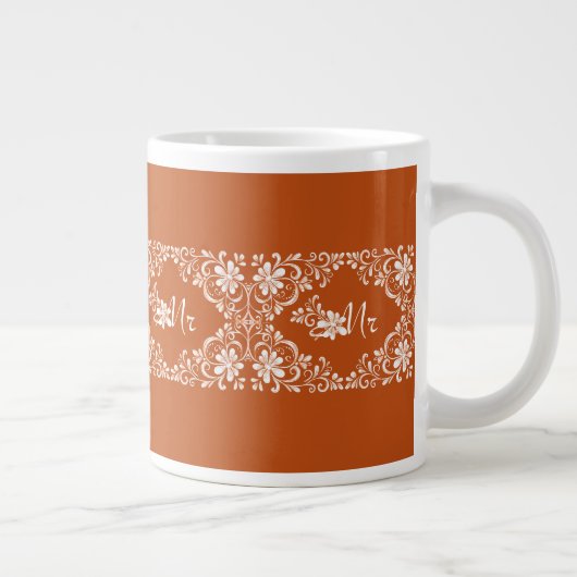 Grande Tasse Chic Chic Shabby Romantique Orange Brûlé M Mariage (Droite)