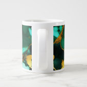 Grande Tasse Chic Elegant vert foncé jaune Faux Marble (Dos)