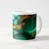 Grande Tasse Chic Elegant vert foncé jaune Faux Marble (Devant droit)