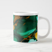 Grande Tasse Chic Elegant vert foncé jaune Faux Marble (Droite)