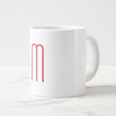 Grande Tasse Chic Unique Monogramme Rouge Blanc Plaine Simple (Devant droit)