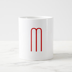 Grande Tasse Chic Unique Monogramme Rouge Blanc Plaine Simple