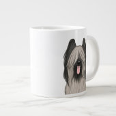 Grande Tasse Chien caricaturé mignon Briard (Devant droit)