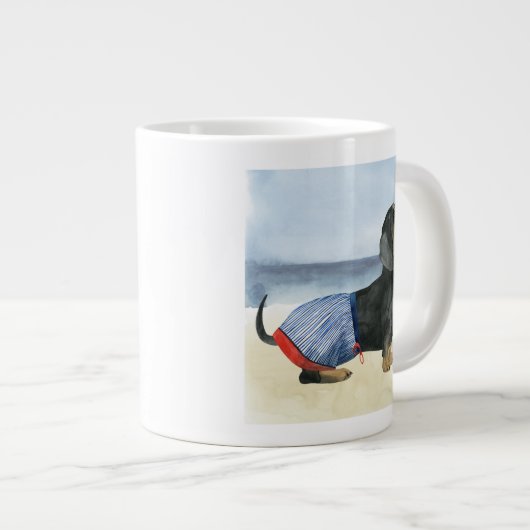 Grande Tasse Chien chaud | Chiot Dans Les Troncs De Baignade (Devant droit)