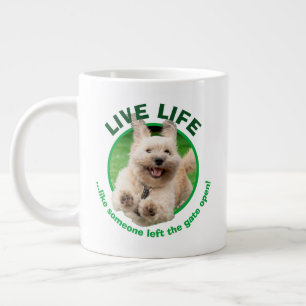 Grande Tasse Chien Courant Dans Le Jardin