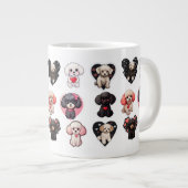 Grande Tasse Chien de caniche de Saint-Valentin | AMOUREUX DE L (Devant droit)