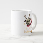 Grande Tasse Chien de taureau de Noël| Joyeuses fêtes (Devant droit)