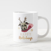 Grande Tasse Chien de taureau de Noël| Joyeuses fêtes (Droite)
