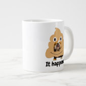 Grande Tasse Chien en en costume Emoji de la pop (Devant droit)