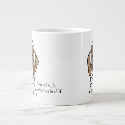 Grande Tasse Chien frais avec Bubblegum mignon Beagle amusant (Devant)