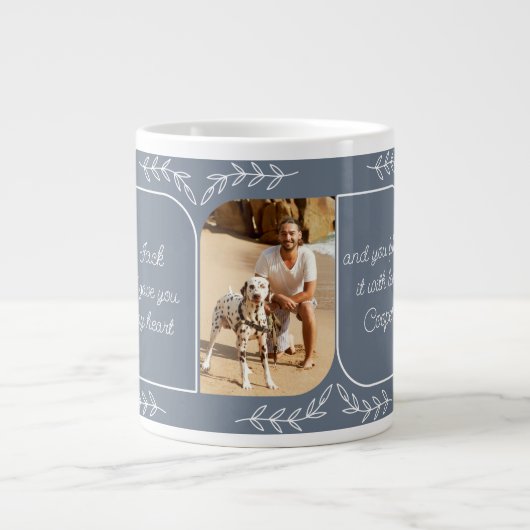 Grande Tasse Chien Papa 3 Vertical Photo Aimer Mots Personnalis (Devant)