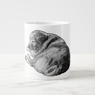 Grande Tasse Chien pointillé reposant se réchauffe chaque matin