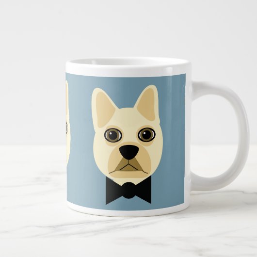 Grande Tasse Chien-taureaux français avec bleu-bowtie (Droite)