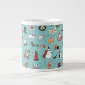 Grande Tasse Chiens de Fêtes en Motif de pulls de Noël (Devant)
