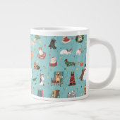 Grande Tasse Chiens de Fêtes en Motif de pulls de Noël (Droite)