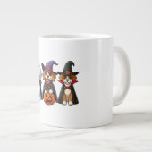 Grande Tasse Chiens mignons comme fantôme, sorcière et vampire (Devant droit)