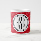 Grande Tasse Chiffre 20oz Big Monogram Rouge & Blanc Swiss Dots (Devant)