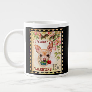 Grande Tasse Chihuahua Vintage Valentine Funny Chien avec Rose