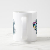 Grande Tasse Chiot de couleur aquarelle (Dos)