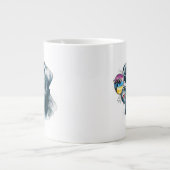 Grande Tasse Chiot de couleur aquarelle (Devant)