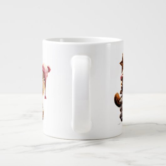 Grande Tasse Chipmunk Avec Pine Cone Tree (Dos)