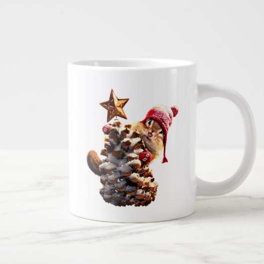 Grande Tasse Chipmunk Avec Pine Cone Tree (Droite)