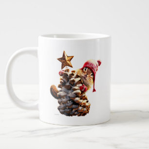 Grande Tasse Chipmunk Avec Pine Cone Tree