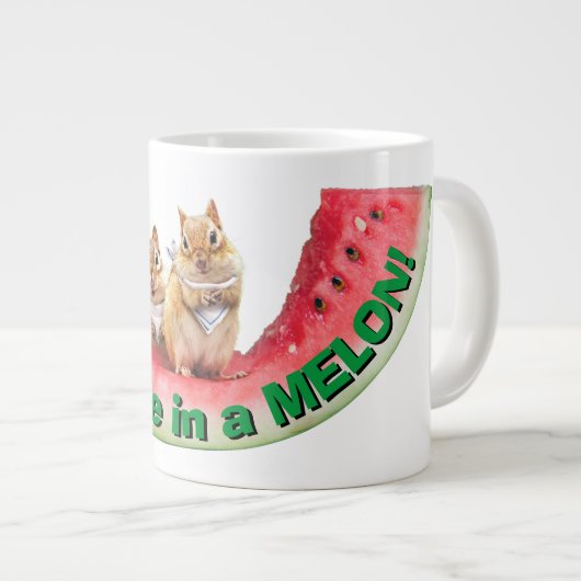 Grande Tasse Chipmunks mangeant de la pastèque (Devant droit)