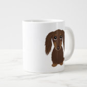Grande Tasse Chocolat mignon à pois longs Chien Brown Dachshund (Devant droit)