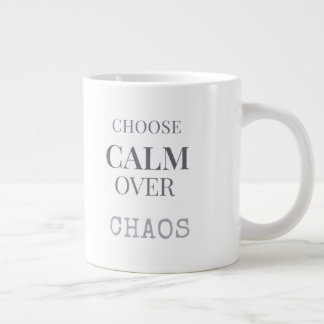 Grande Tasse Choisissez le Calme Plutôt que le Chaos Typographi