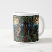 Grande Tasse Chouette boho élégant tache de verre forêt boisée (Devant droit)