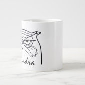 Grande Tasse Chouette du matin drôle Simple Monogramme noir et  (Devant)