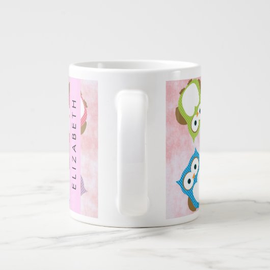 Grande Tasse Chouettes mignonnes, Chouette Motif, Chouettes col (Dos)