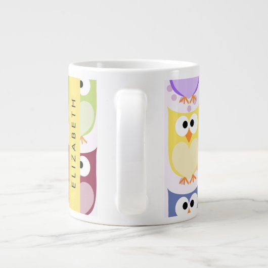 Grande Tasse Chouettes mignonnes, Chouette Motif, Chouettes col (Dos)