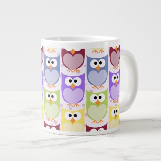 Grande Tasse Chouettes mignonnes, Chouette Motif, Chouettes pou (Devant droit)