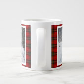 Grande Tasse Christmas Gift 2 Photo Trendy Red Plaid Rustic (Dos)