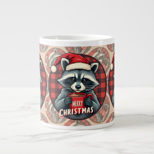 Grande Tasse Christmas Raccoon Cocoa Cheer (Devant)