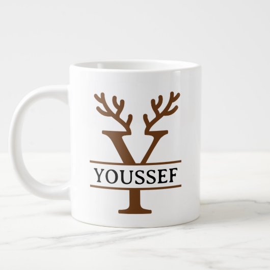Grande Tasse Christmas Reindeer holiday Mug, Custom winter  (Gauche)