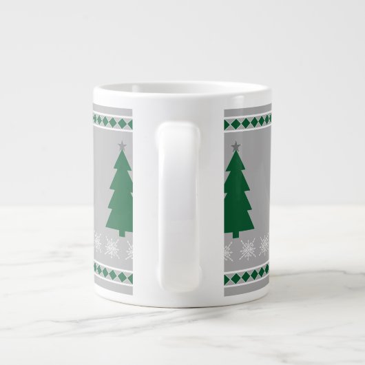 Grande Tasse Christmas Tree and Snowflakes Pattern, (Dos)
