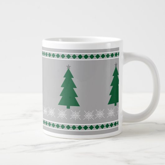 Grande Tasse Christmas Tree and Snowflakes Pattern, (Droite)