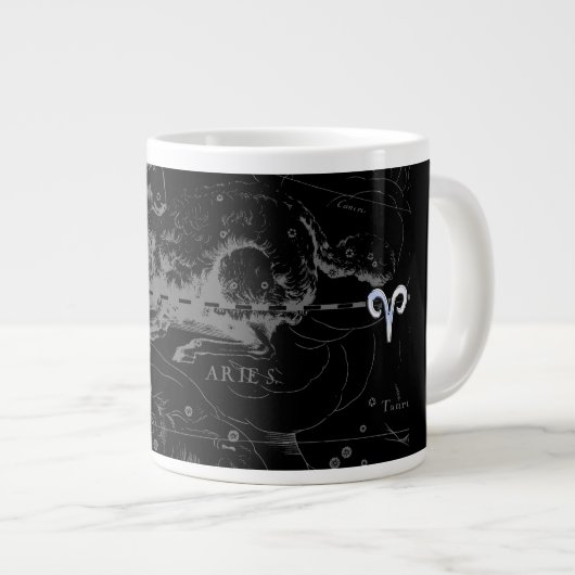 Grande Tasse Chrome comme Aries Symbole Zodiac sur Hevelius 169 (Devant droit)