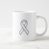 Grande Tasse Chrome Style White Ribbon Awareness (Droite)