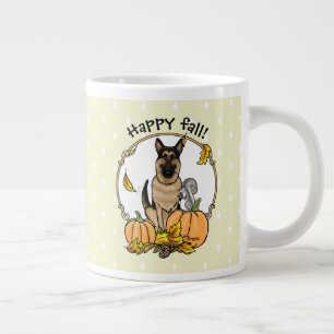 Grande Tasse Chute berger allemand chien (tan noir) Citrouille