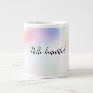 Grande Tasse Ciel arc-en-ciel rose unicorne violet