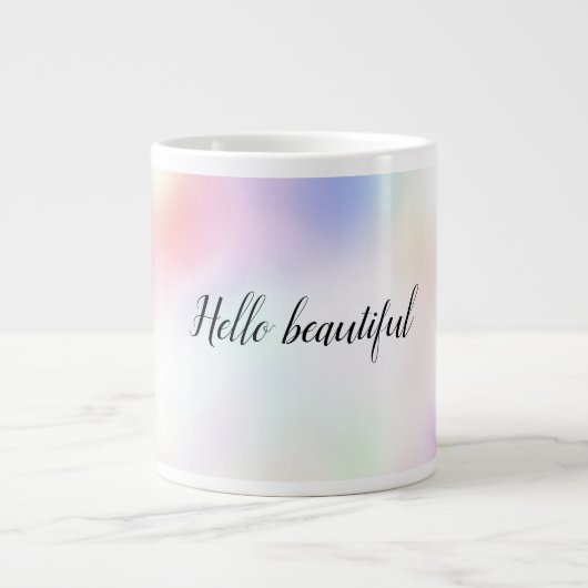 Grande Tasse Ciel arc-en-ciel rose unicorne violet (Devant)